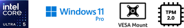 Intel core 5, Windows 11 pro, vesa mount, TPM 2.0.