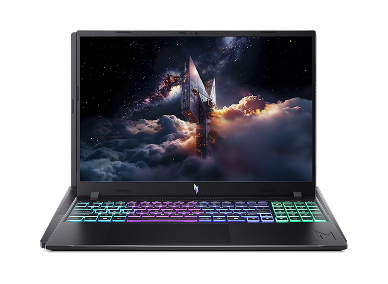 Notebook Acer Nitro 5 com desenho de cristais vermelhos na tela.