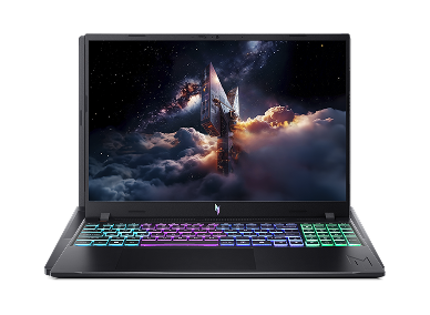 Notebook Acer Nitro 5 com desenho de cristais vermelhos na tela.